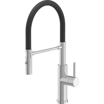 Vodovodní baterie Quadron Andy kuchyňská baterie stojící ušlechtilá ocel-černá 3623523_BSBL