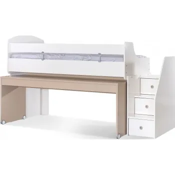 Postel Multifunkční postel I s vysuvným stolem Andy - béžová