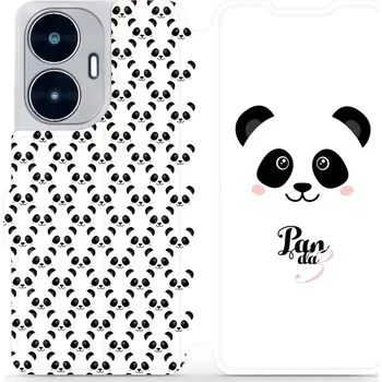 Pouzdro na mobilní telefon Flipové pouzdro Mobiwear - Realme C55 - M030P Panda Amálka (Knížkové flip pouzdro, obal, kryt na mobil Realme C55 - M030P Panda Amálka, materiál Umělá kůže + TPU - ochrana 360°, stojánek, silikonová vanička, magnetické zavírání)
