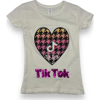 Dívčí tričko Tik Tok Dívčí bílé tričko s krátkým rukávem TIKTOK Barva: Bílá, Velikost: 68