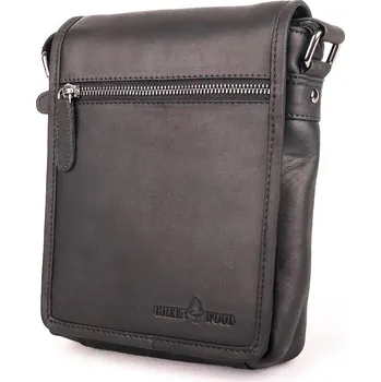 Malá/střední černá kožená crossbody taška GreenWood no. 196630