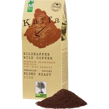 Kaffa Bio mletá divoká káva Kaffa, světle pražená, 250 g