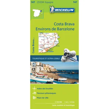 Michelin mapa Costa Brava, Barcelona y alrededores 1:150 t.