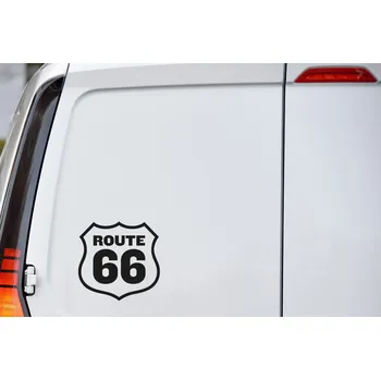 Samolepící dekorace Lepy.cz Samolepka na auto Route 66 Velikost (šířka x výška): 14x14cm, Barevná varianta: Světle šedivá