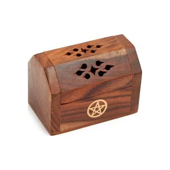 Vonná tyčinka Stojánek na vonné kužely, malá truhlička Pentagram