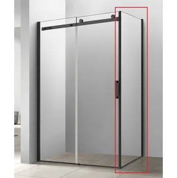 HOPA Pevná stěna BELVER BLACK + BARVA rámu - Černá, Pevná stěna - 80 cm, Směr zavírání - Levé (SX), Výplň - Čiré bezpečnostní sklo - 8 mm, BCBELV80PSBCL