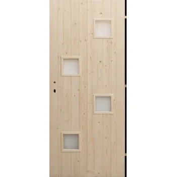 Interiérové dveře Hrdinka Palubkové dveře Quatro mix - panty Materiál: smrk, Šířka: 90 cm, Orientace: Levé