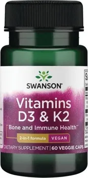Swanson Vitamins D3 & K2 veganská kapsle 60 cps.