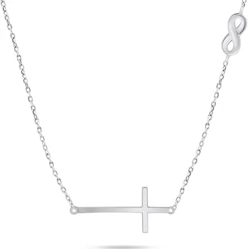 Náhrdelník Brilio Silver Dámský stříbrný náhrdelník s křížem NCL89W + 2 měsíce na vrácení zboží
