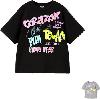 KUGO DÍVČÍ TRIČKO "TEAM" Barva: černá, Velikost: 152