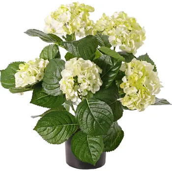 umělá květina Umělá květina Hortenzie krémová luxe v květináči, 36cm