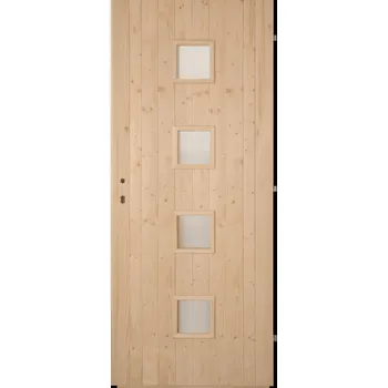 Interiérové dveře Hrdinka Palubkové dveře Quatro - střed Materiál: smrk, Šířka: 80 cm, Orientace: Pravé