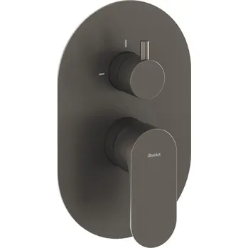 Vodovodní baterie Ravak Podomítková baterie Eleganta EL 065.00, s přepínačem, pro R-box EL 065.20GB.O2.RB07E Podomítková baterie, 2cestná bez tělesa, Graphite Brushed X070338 + voucher# Dodatečná sleva 5% kód: KOUPELNA