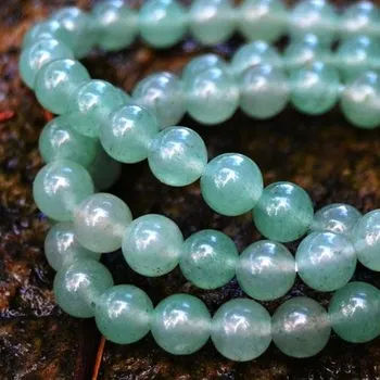 Drahý kámen Náhrdelník Avanturín zelený kuličky 6 mm, 75,5 cm