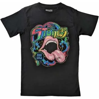 Zahraniční hudba Merch The Rolling Stones: The Rolling Stones Unisex Embellished T-shirt: Some Girls Neon Tongue (diamante) (small) S