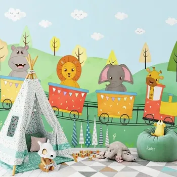 Tapeta Solution Media 3D tapety - Kreslený vláček MU4691 1 - Voděodolné plátno - Textilní tapeta omyvatelná - 250g/m2