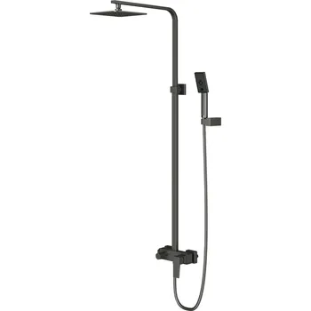 Sprchový set Omnires Parma sprchová sada na stěnu s dešťovou sprchou grafitová PM7444GR