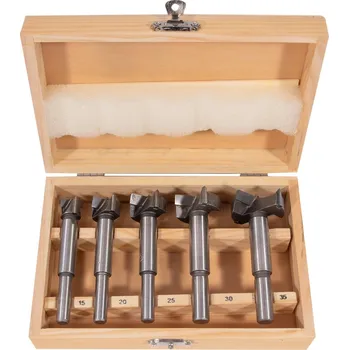 Vrták STAVTOOL Sada sukovníků do dřeva s SK plátky 5 dílů | 15-35 mm, dřevěný box