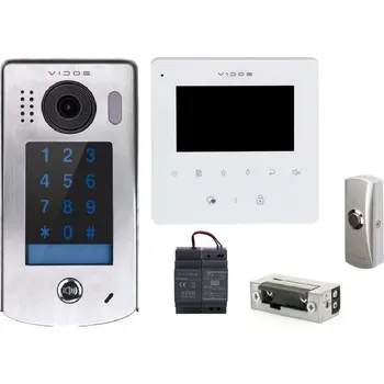 VIDOS VIDEOTELEFON DUO S1301D/M1022W + TLAČÍTKO + ELEKTRICKÉ OTEVÍRÁNÍ DVEŘÍ