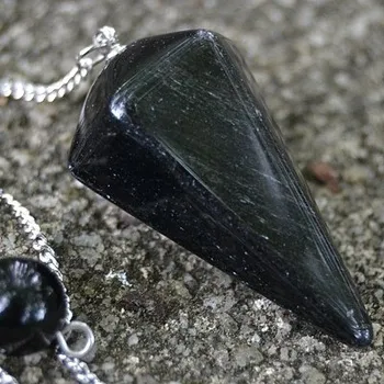 Kyvadlo - Obsidián černý, 3,5 cm, fasetovaný