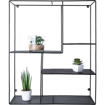 Drátěná police Olsen Spa Nástěnná drátěná polička, 50x60x20 cm, černá barva, KD02081781