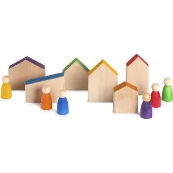 Dřevěná hračka Barevné domečky a postavičky Nins s možností vrácení nebo výměny do 30 dnů zdarma
