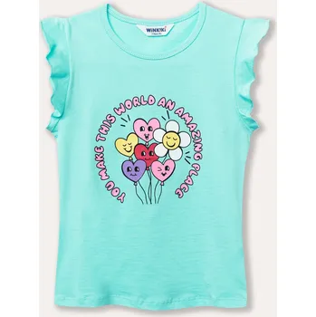 Dívčí tričko - Winkiki WKG 31101, světle tyrkysová Barva: Tyrkysová, Velikost: 104