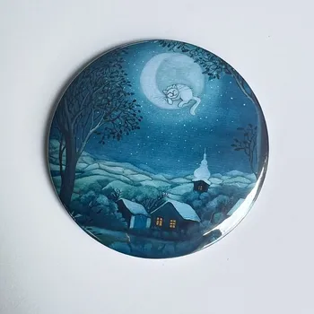 Dekorativní magnet Zuzana Honsová Krajina s měsícem - magnet 56 mm