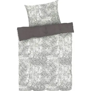 Povlečení KSTL 2-dílné ložní povlečení Renforcé, 140 x 200 cm, 70 x 90 cm geometrické/šedá