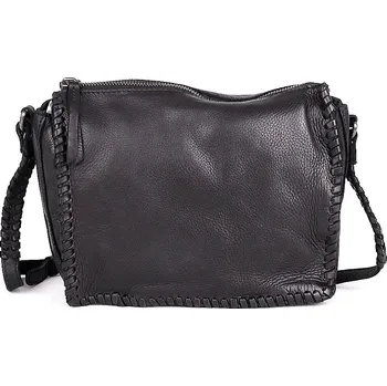 Kabelka Malá/střední černá kožená crossbody kabelka Gianni Conti no. 675