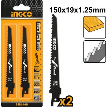 Pilový plátek List pilový 150mm na dřevo INGCO, 2ks do ocasní pily KLC