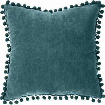 Polštář Atmosphera Dekorativní polštář POMPONS, 40 x 40 cm, barva mořská