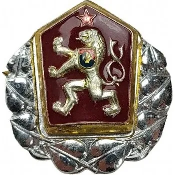 ARMÁDNÍ ORIGINÁL ČSLA Odznak LEV ČSLA na čepici MV stříbrné lemování (listové okruží)