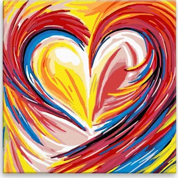 Malování podle čísel - Fénixovo srdce - 40x40 cm, bez dřevěného rámu - CZ výroba