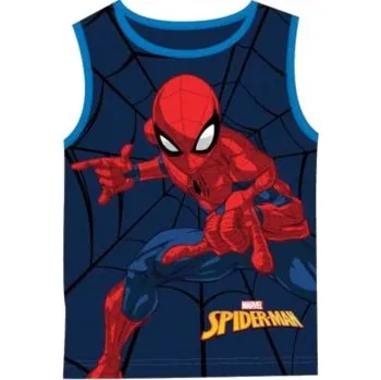 Chlapecké tílko Setino - Chlapecké bavlněné tričko bez rukávů (nátělník) Spiderman Marvel - tm. modré 116