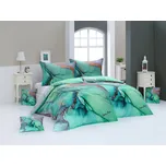 Sada 2 ks povlečení BLANKA MATRAGI - BIRTH, azurově-tyrkysové motivy, bavlněný MAKO satén, digitál, 140x200cm + 70x90cm