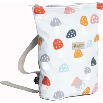 Dětský batoh Dětský softshellový batůžek Monkey Mum® - Pestrobarevné mochomůrky Velký (3-6 let)
