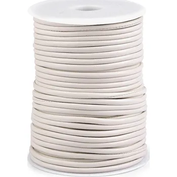 Šňůra z eko kůže s duší Ø2,5 a 3 mm, barva 1 (Ø3 mm) krémová nejsvět.