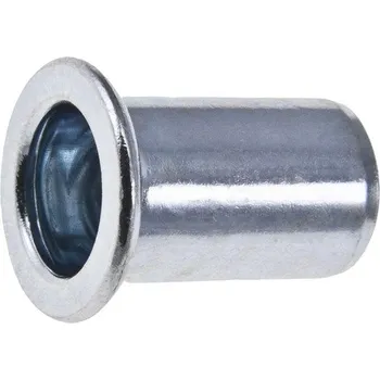 Nýt Nýt maticový krátký M6 plochý, zinek bílý, 500ks