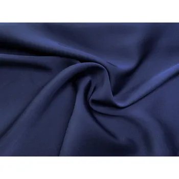 Jemný jednobarevný satén - tmavě modrý