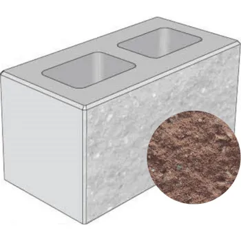 Zahradní obrubník Tvárnice CS-BETON CSBlok jednostranně štípaná bez prořezu 40x20x20 cm hnědá