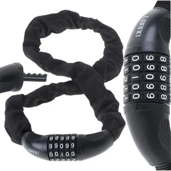 Zámek na kolo Kombinovaný bezpečnostní zámek na kolo KX5063 100 cm černý