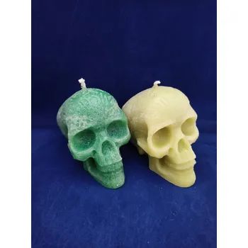 Svíčka Svíčka figurální - Lebka střední zelená