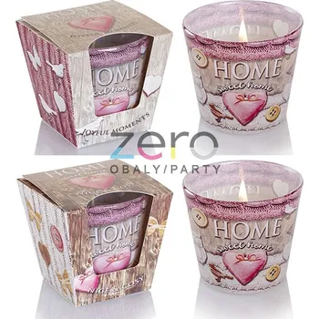 Svíčka Svíčka dárková ve skle s vůni 'Sweet home' (115 g) - mix