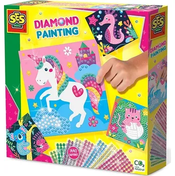 kreativní sada SES Zdobení třpytivými kamínky - veselá zvířátka