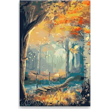 Dětské zboží Malování podle čísel - Kouzlo lesa - 40x60 cm, bez dřevěného rámu - CZ výroba