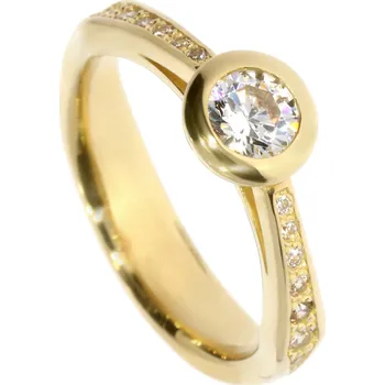 Prsten Zlatnictví Helios Zlatý prsten se zirkony B35557
