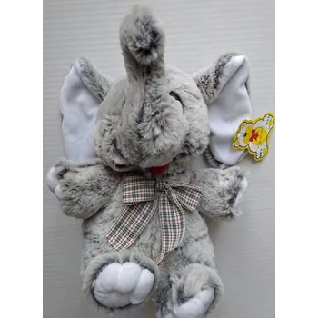 Hračka Plyšový Slon s mašlí 25 cm šedý