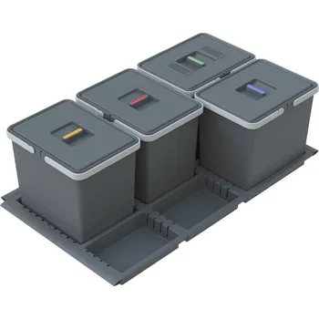 Odpadkový koš Elletipi Vestavný odpadkový koš Elletipi METROPOLIS - výsuvný, 15+15+15+15 L, PTC28 09050 9F C97, PTC28 09050 9F C97 PPV