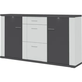 Komoda Skříň Manhattan plus typ 54 Černá/dub ribbeck koňak